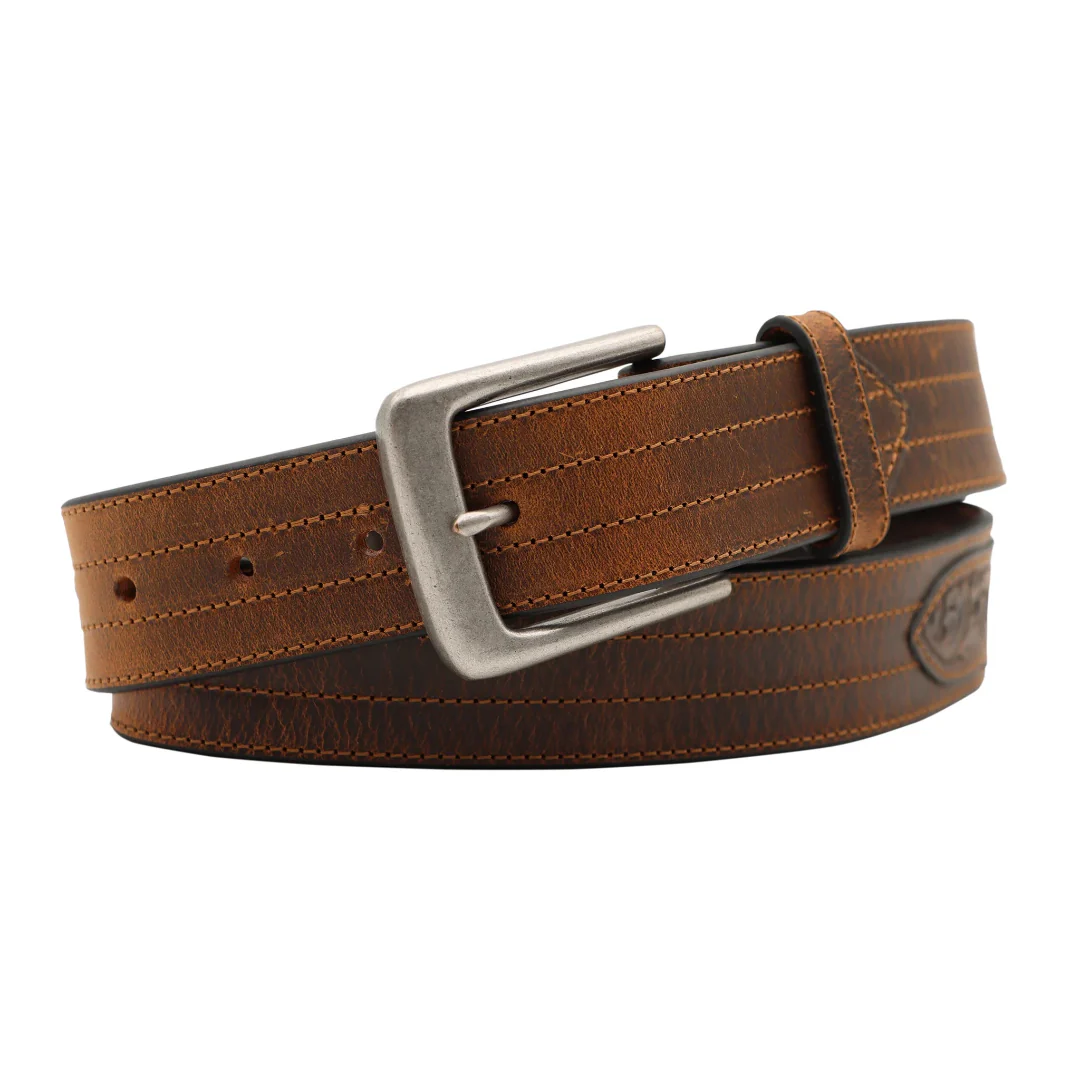 AndWest Men's Tooled Leather Conchos Belt - Image 2