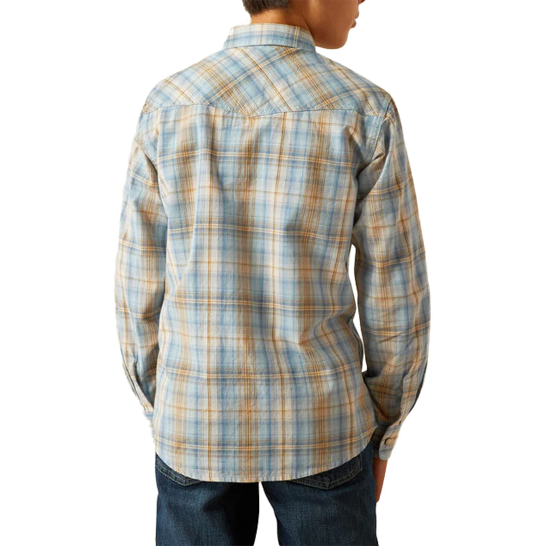 Ariat Boys' Retro Plaid Howe Long Sleeve Button Shirt - Image 2