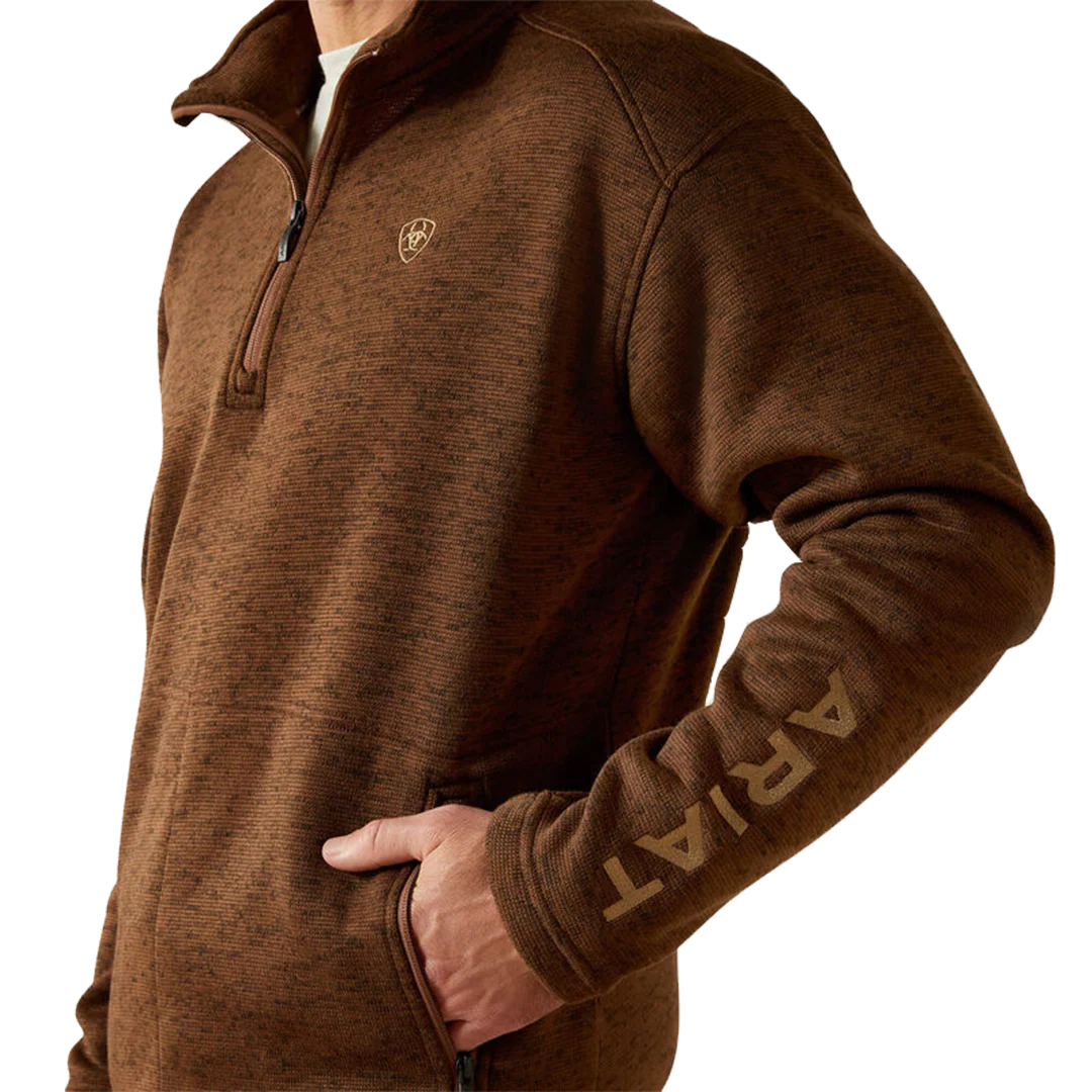 Ariat Men's Caldwell Logo 1/4 Zip Sweater - Image 2