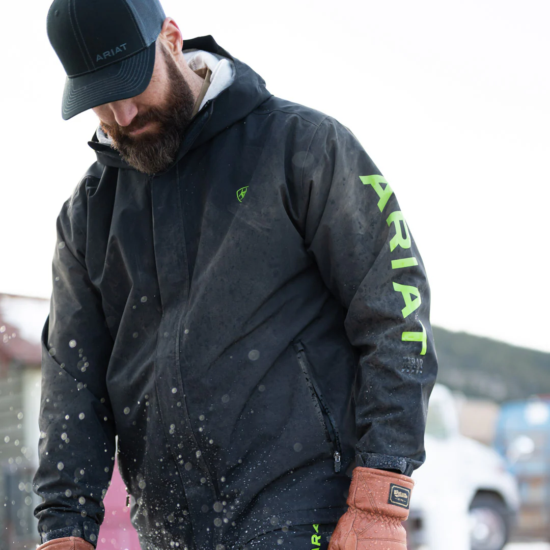 Ariat Men's Rebar Stormshell Logo Waterproof Jacket - Image 6