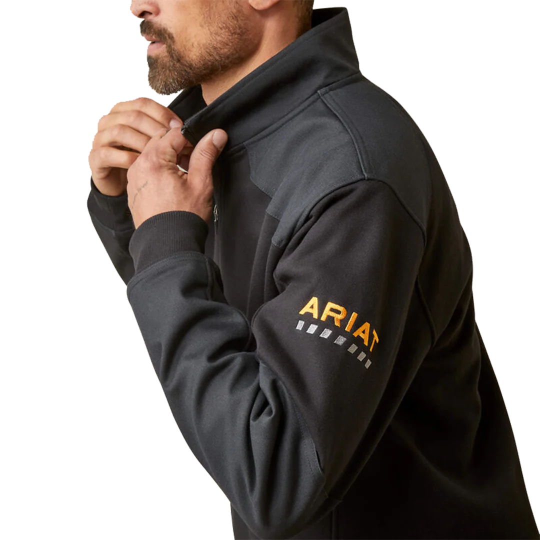 Ariat Men's Rebar Workman Duracanvas 1/4 Zip Pullover - Image 4