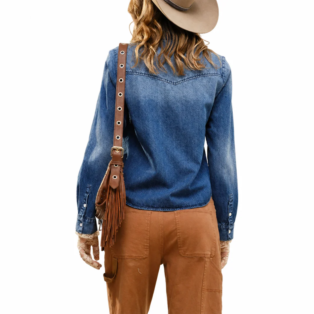 Bona B Women's Denim Long Sleeve Shirt - Image 2