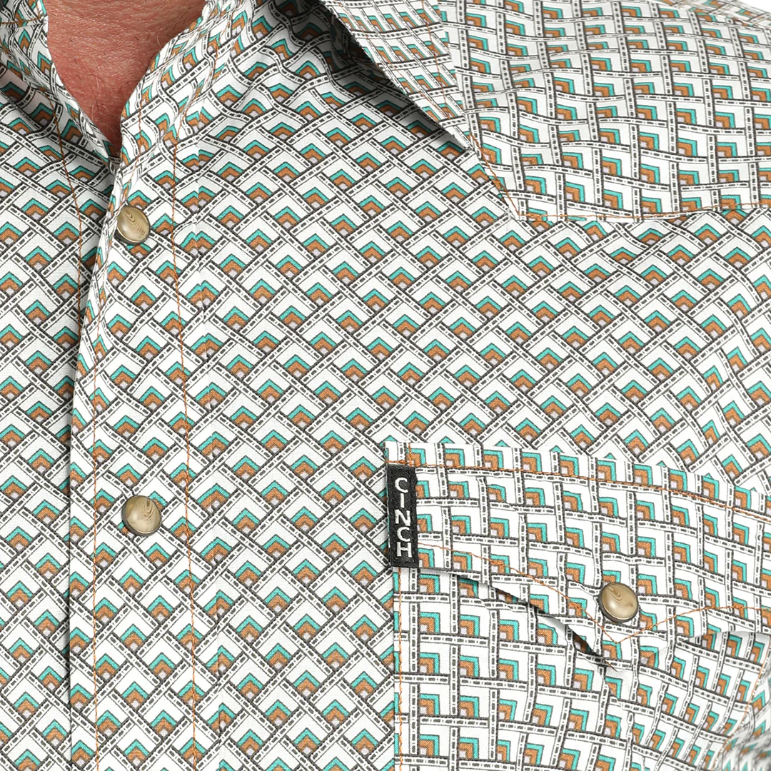 Cinch Men's Geometric Print Long Sleeve Button-Down Shirt - Image 2