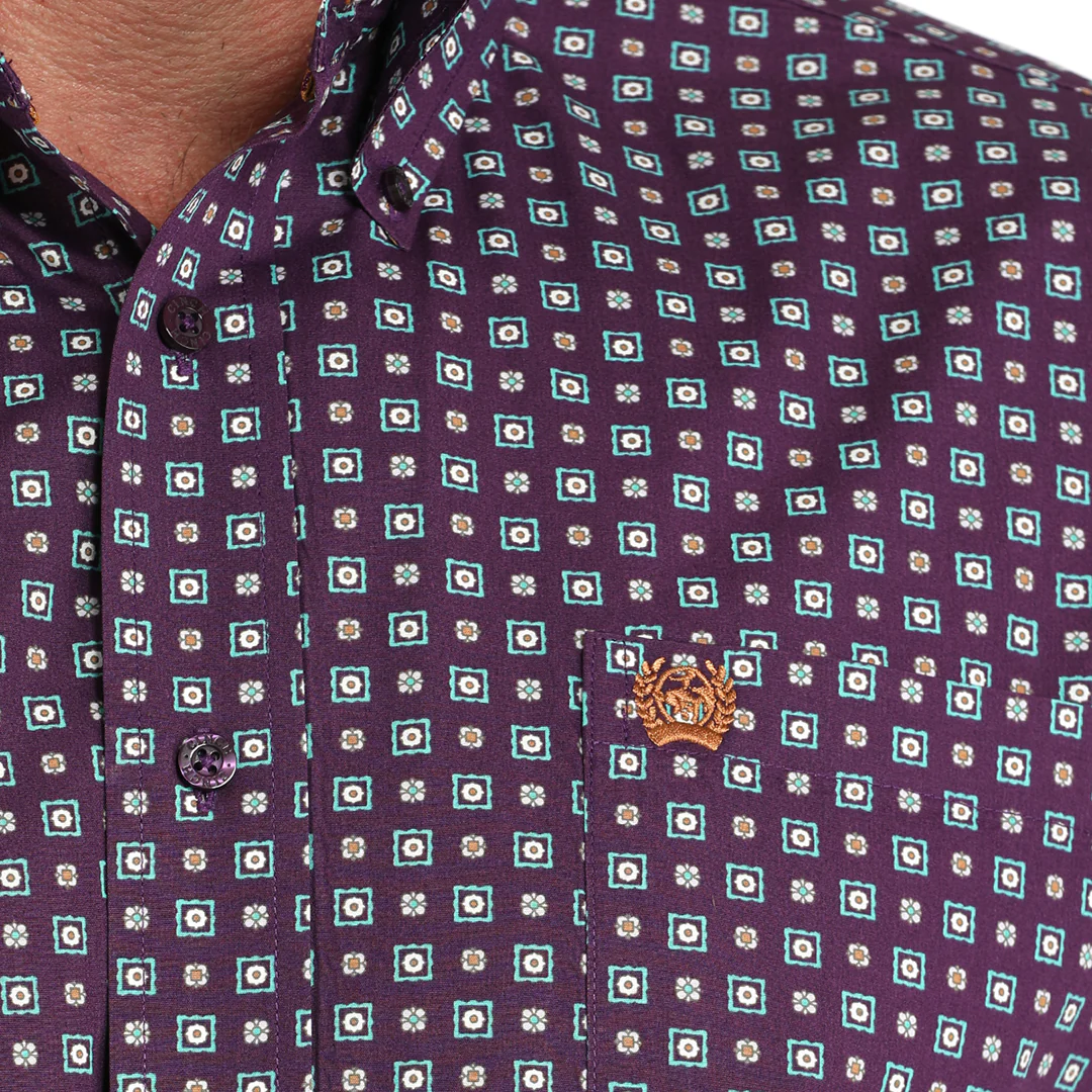 Cinch Men's Geometric Print Long Sleeve Button-Down Shirt - Image 2