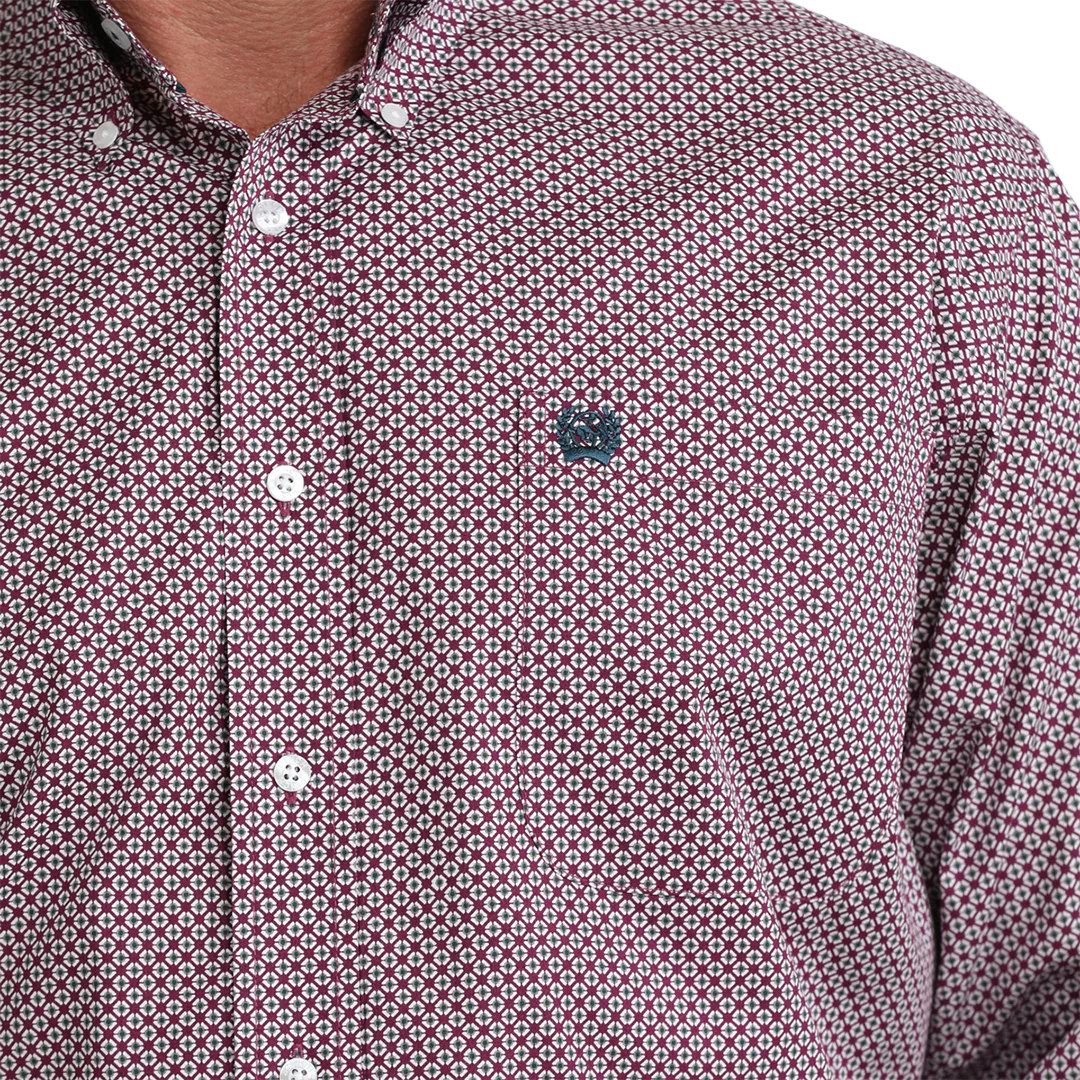 Cinch Men's Geometric Print Long Sleeve Button Shirt - Image 2
