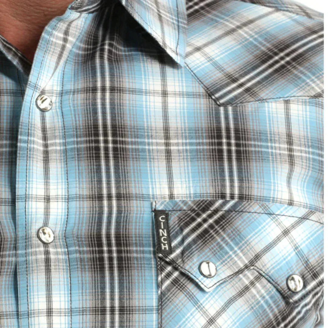 Cinch Men's Plaid Print Long Sleeve Snap Shirt - Image 2