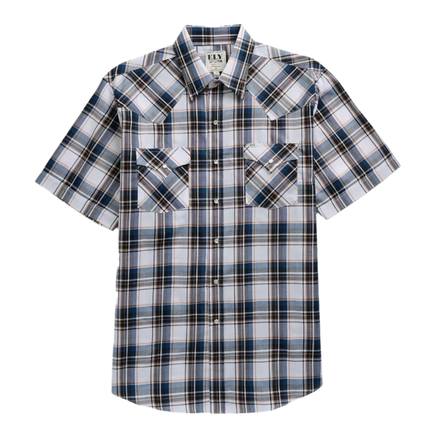 Ely Cattleman Men's Plaid Short Sleeve Snap Shirt - Image 3