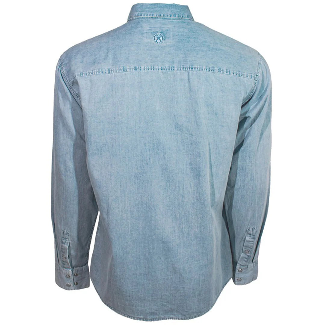 Hooey Brands Men's Chambray Denim Long Sleeve Snap Shirt - Image 2