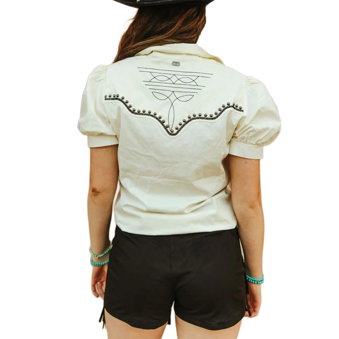 Lucky & Blessed Women's Puff Short Sleeve Shirt - Image 2