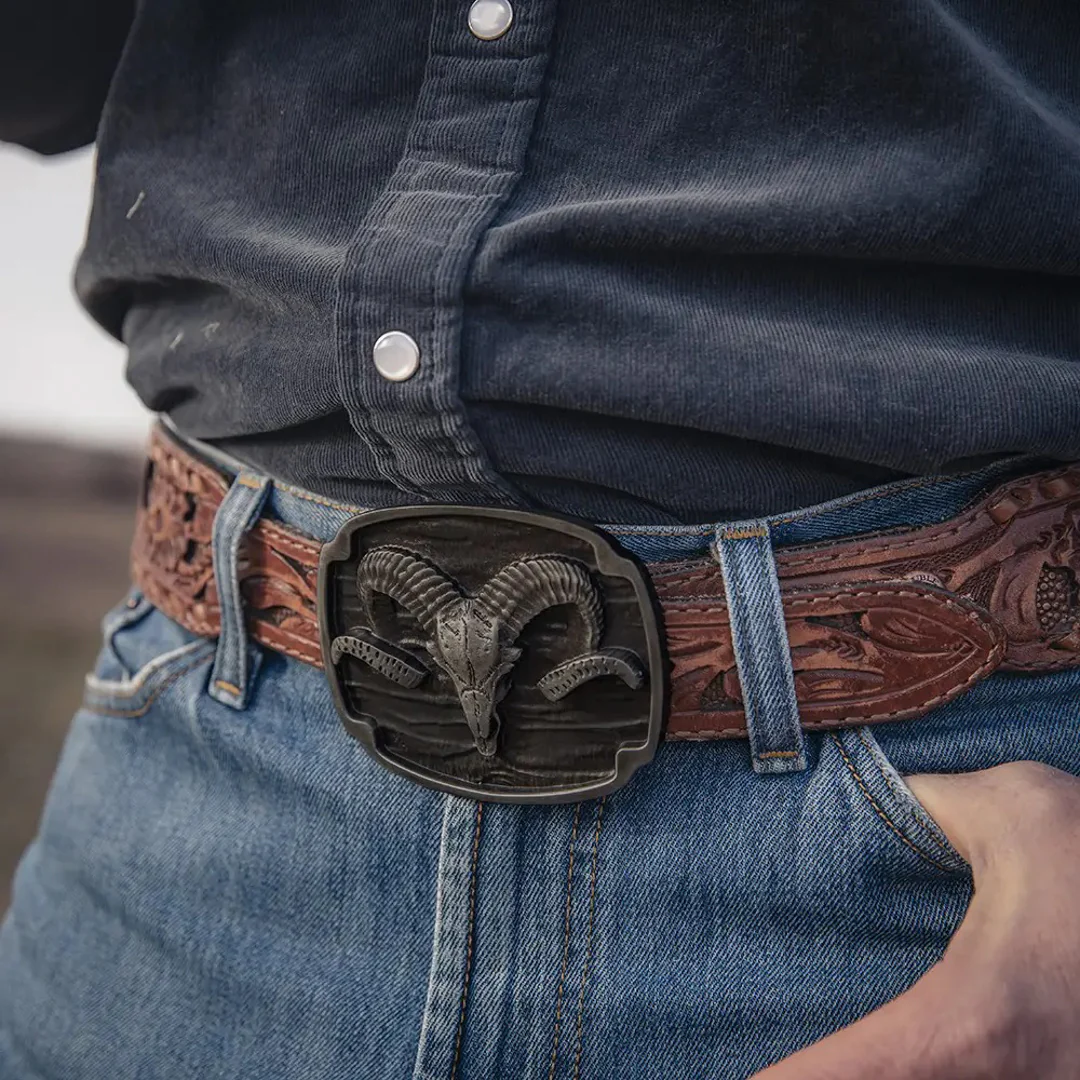 Montana Silversmiths Rocky Mountain Bighorn Sheep Attitude Buckle - Image 3