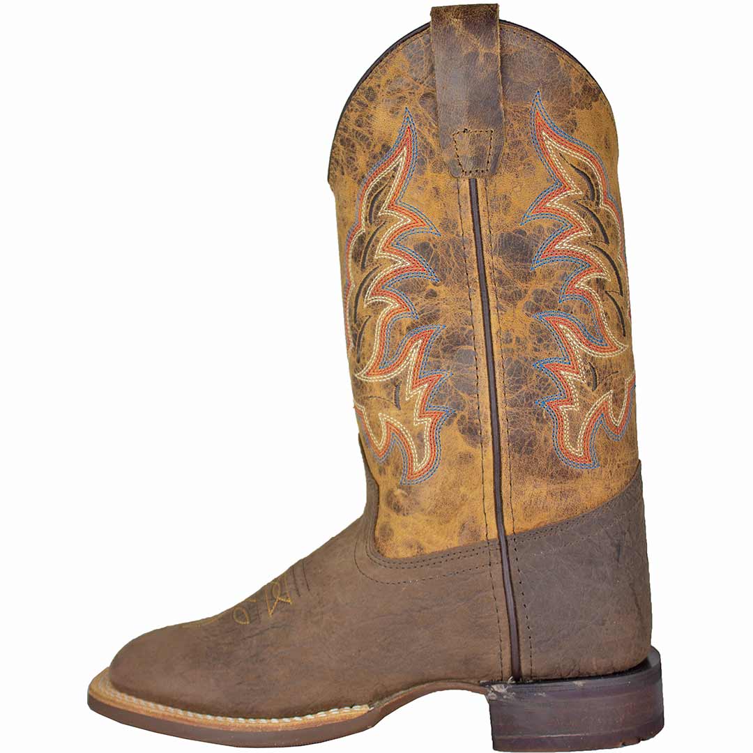 Old West Youth Distressed Vamp Cowboy Boots - Image 2