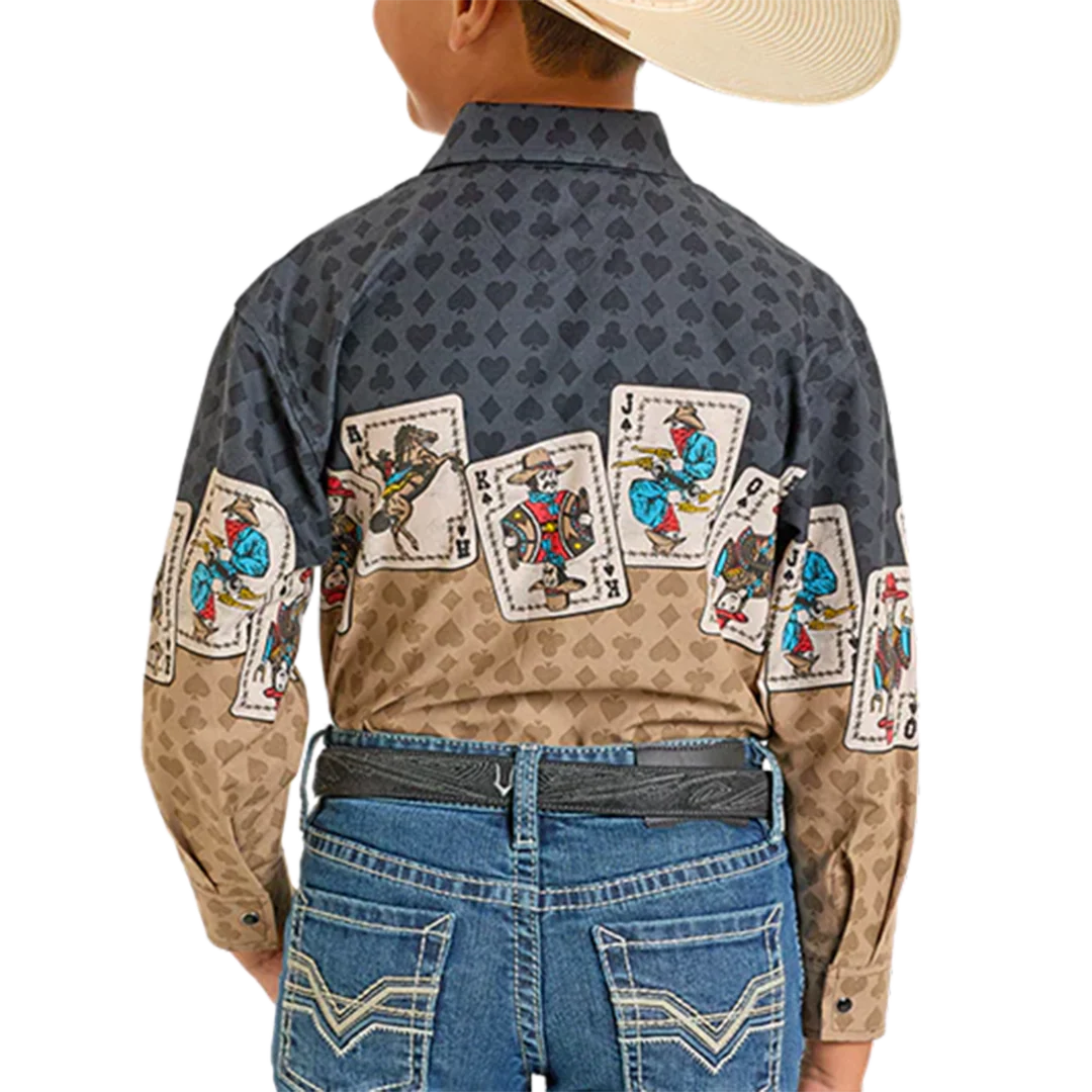 Panhandle Slim Boys' Card Border Long Sleeve Snap Shirt - Image 2