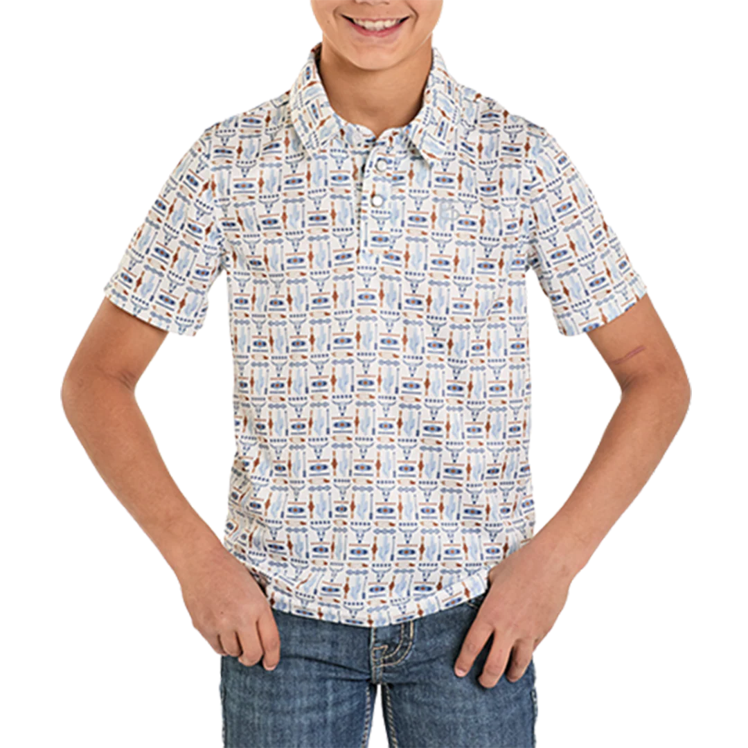Panhandle Slim Boys' Print Performance Polo