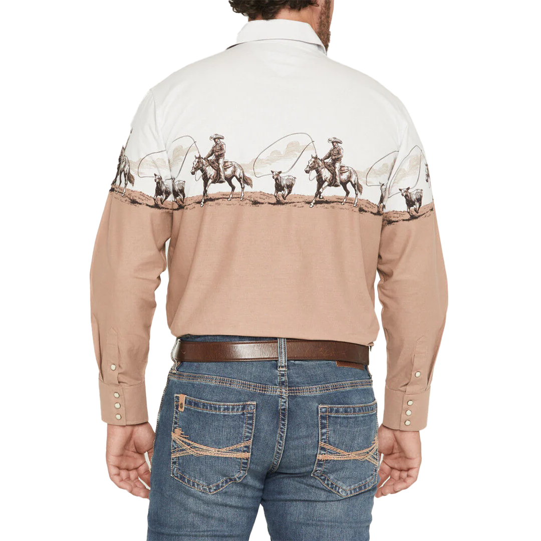 Panhandle Slim Men's Border Print Long Sleeve Snap Shirt - Image 2