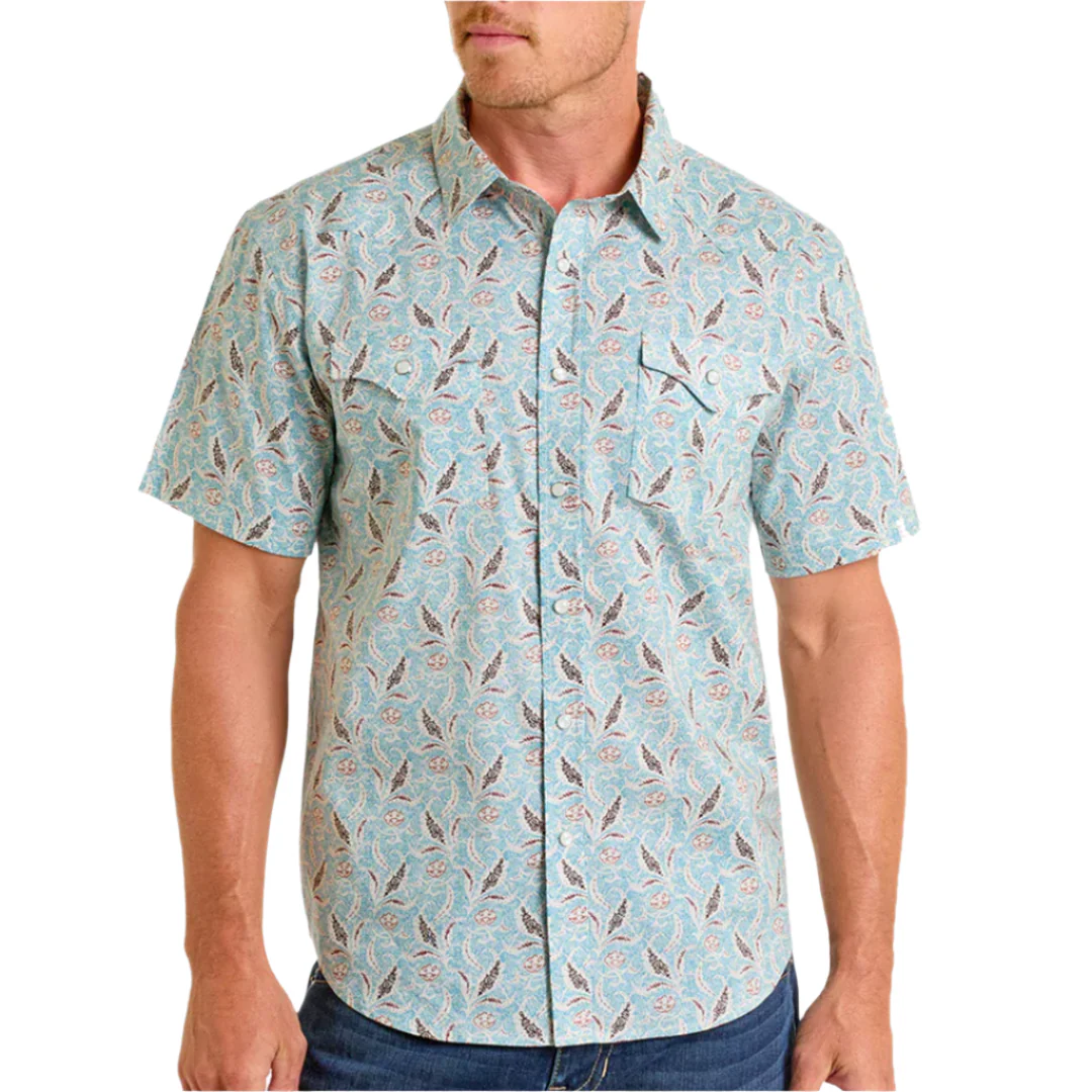 Panhandle Slim Men's Paisley Short Sleeve Snap Shirt