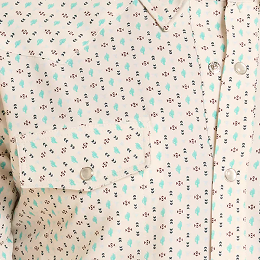 Panhandle Slim Men's Western Cactus Performance Short Sleeve Snap Shirt - Image 2