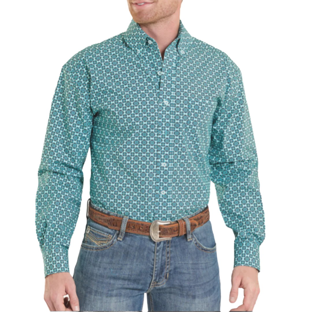Panhandle Slim Men's Medallion Print Long Sleeve Button Shirt
