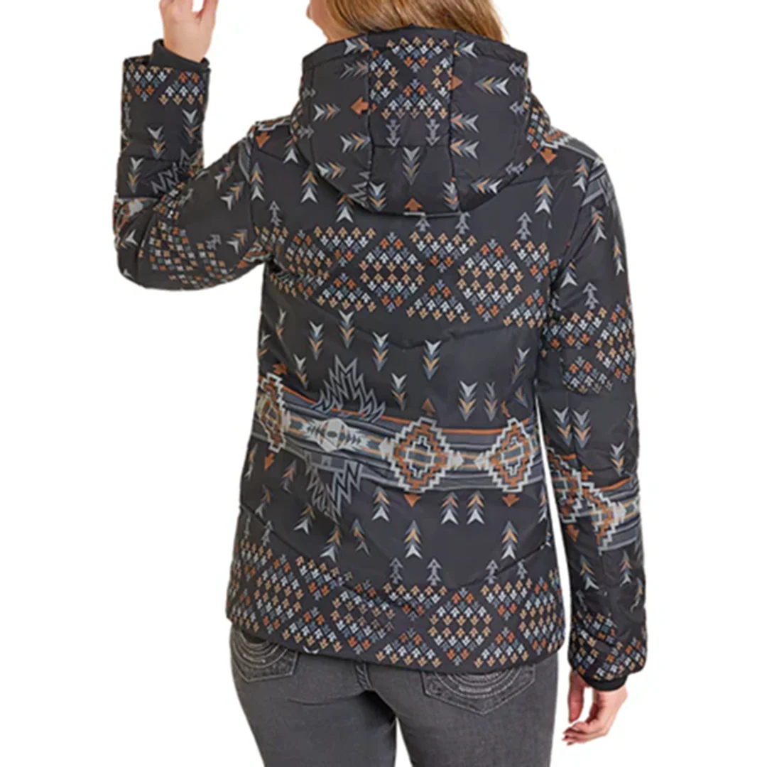 Panhandle Slim Women's Aztec Hooded Puffer Jacket - Image 2