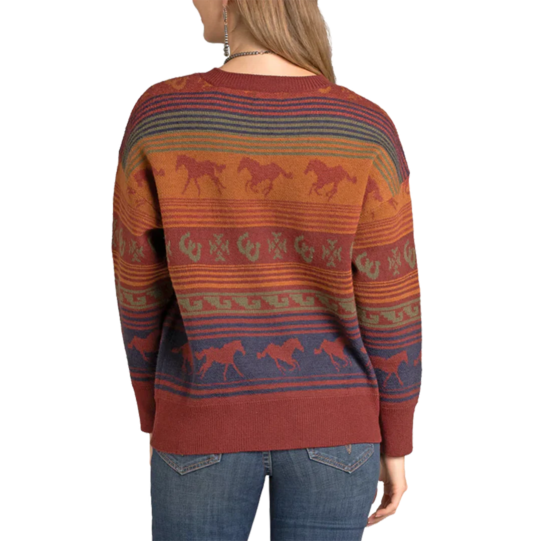 Panhandle Slim Women's Oversized Horse Serape Sweater - Image 2