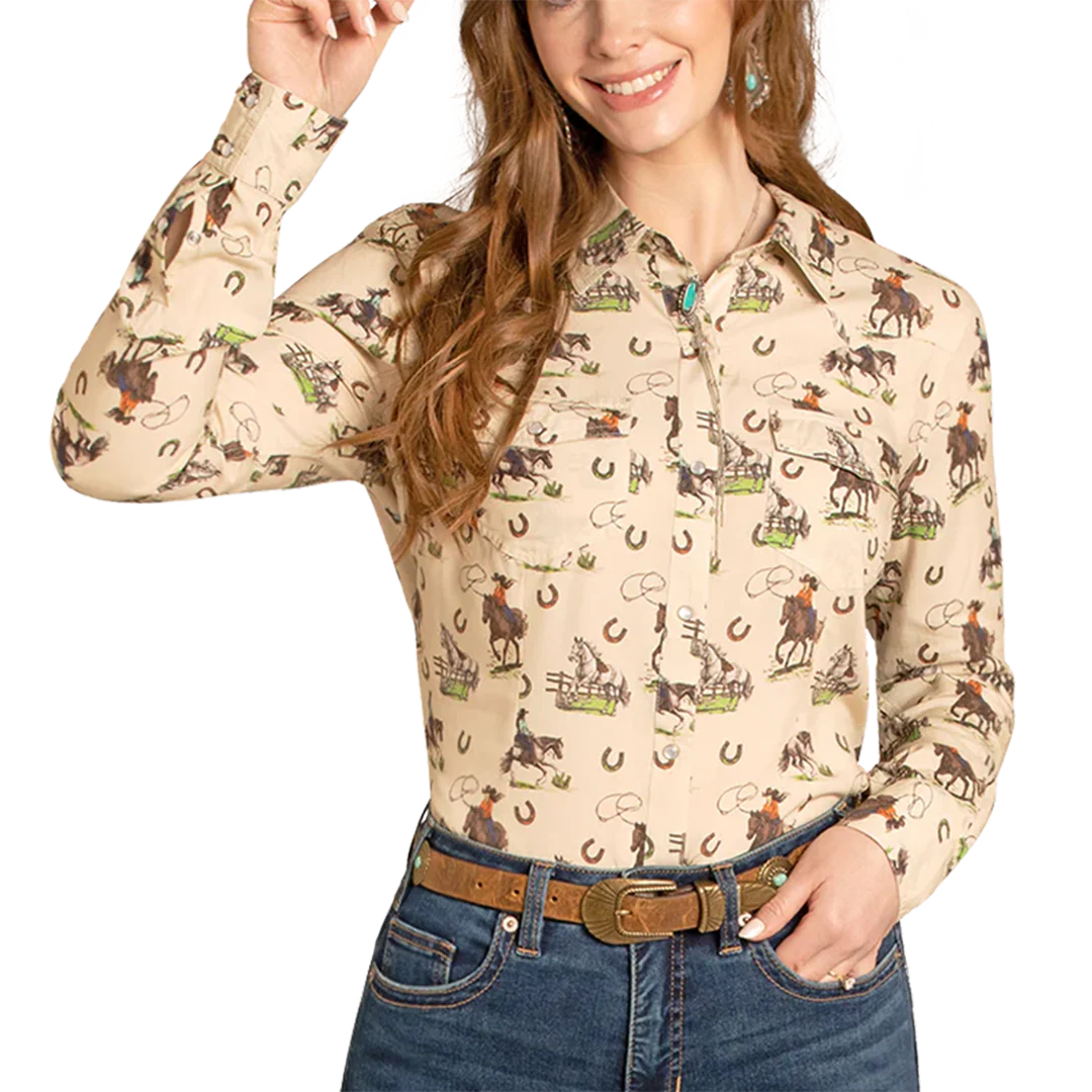 Panhandle Slim Women's Saddle & Spruce Long Sleeve Snap Shirt