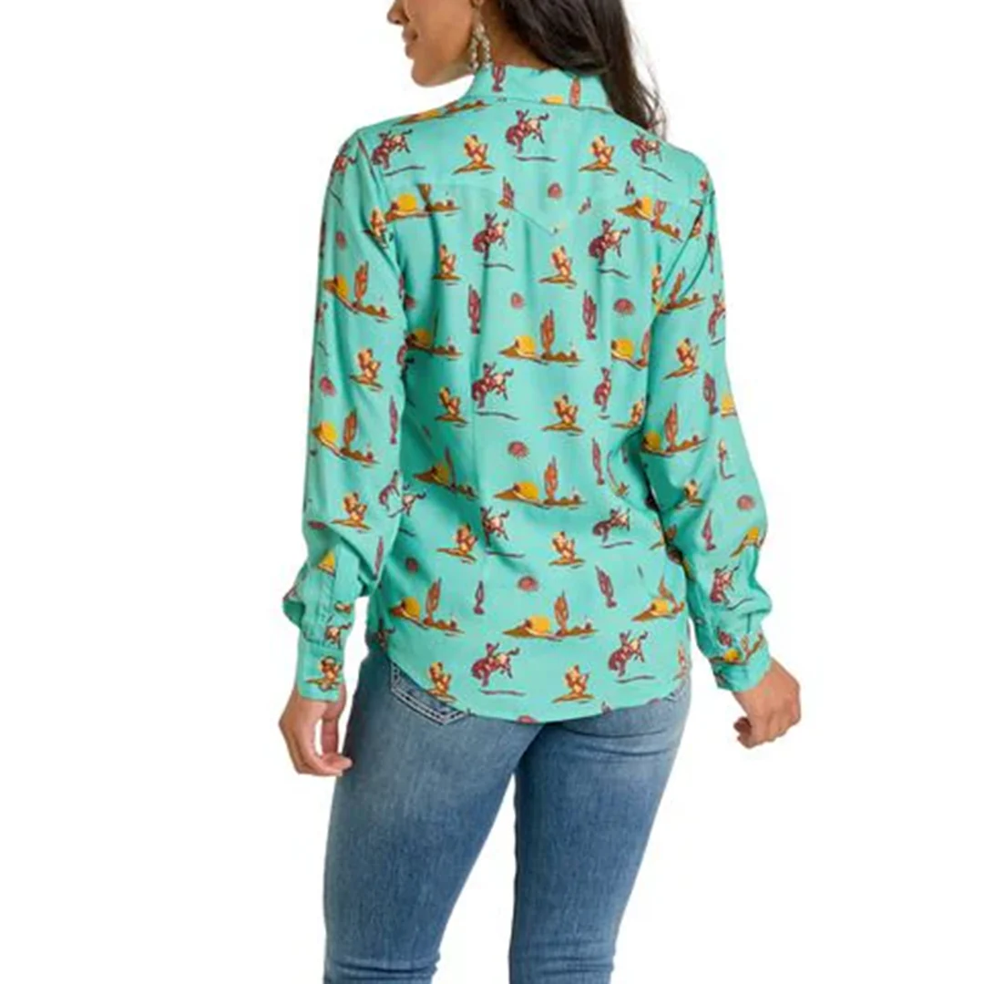 Panhandle Slim Women's Western Print Long Sleeve Shirt - Image 2