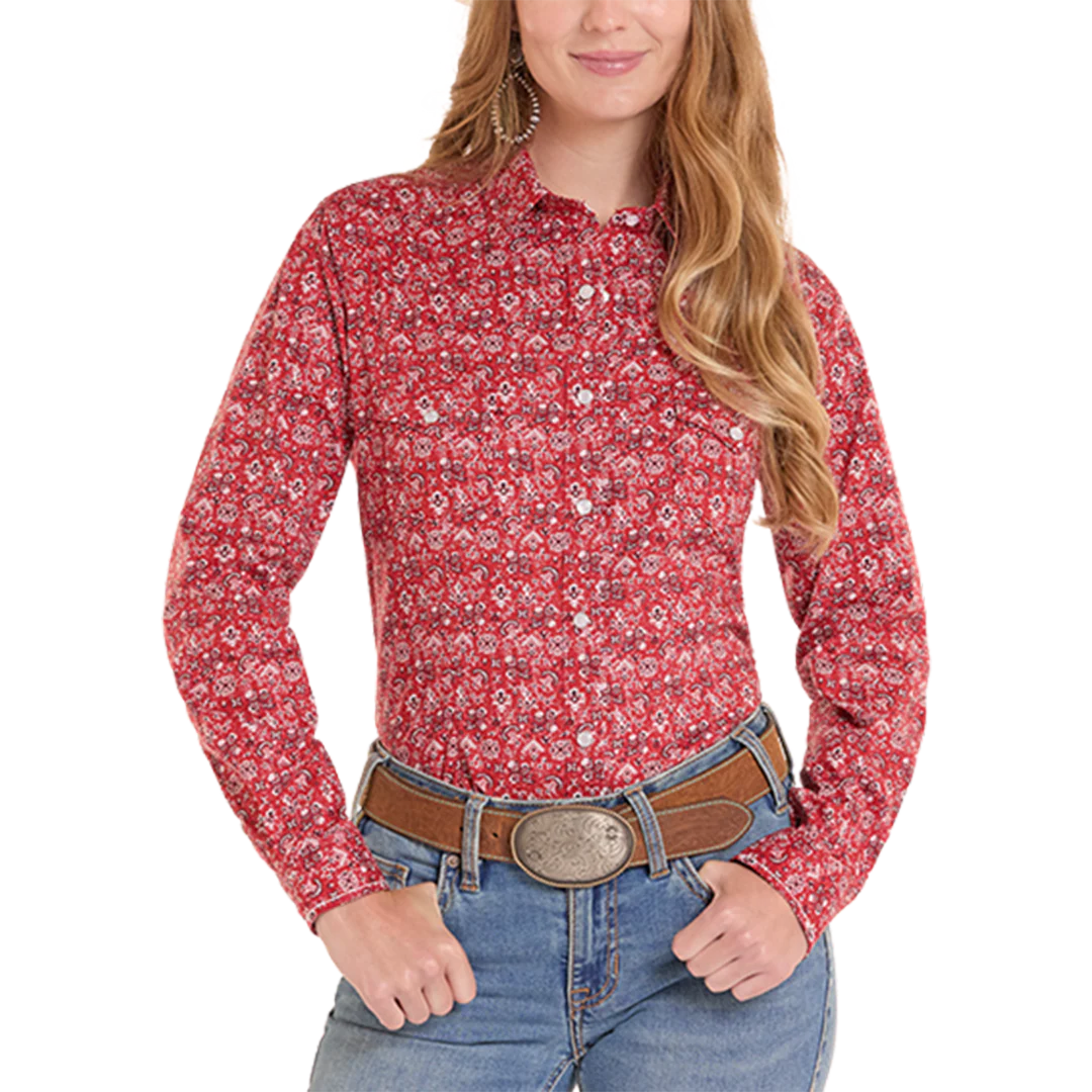 Panhandle Slim Women's Western Print Long Sleeve Snap Shirt