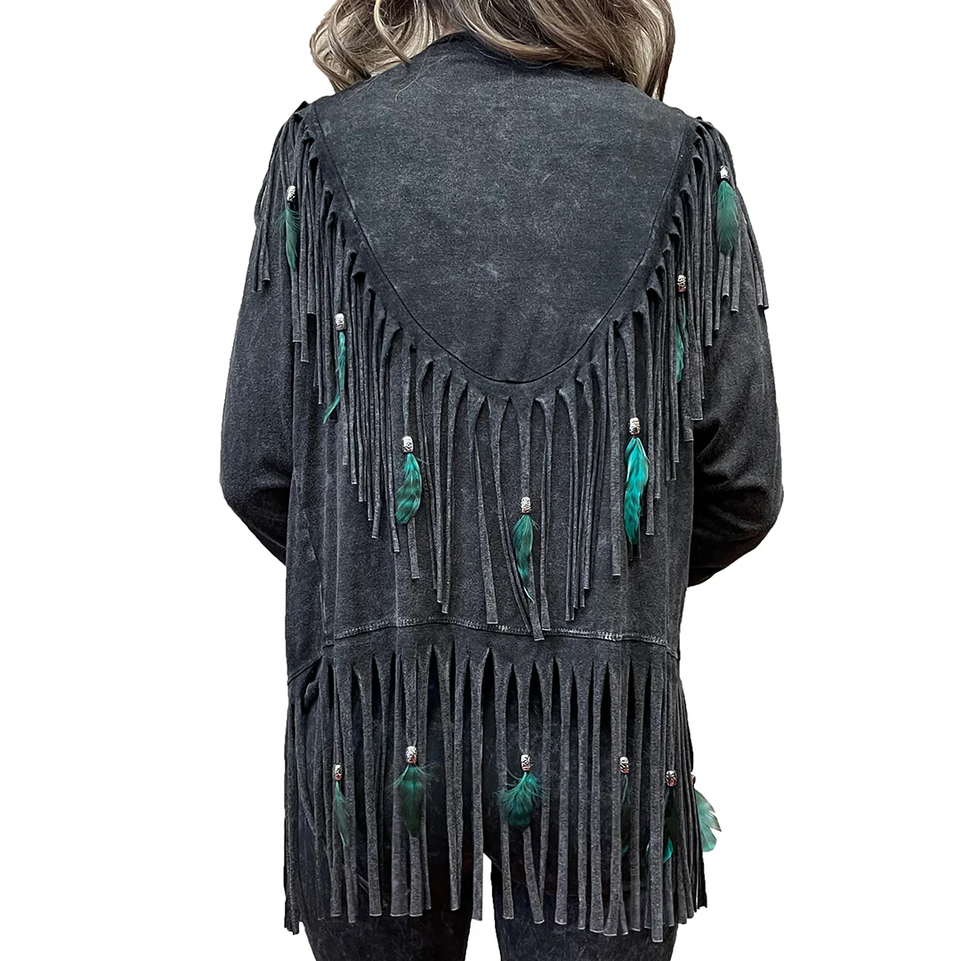 Pat Dahnke Women's Fringe and Feather Short Jacket - Image 2