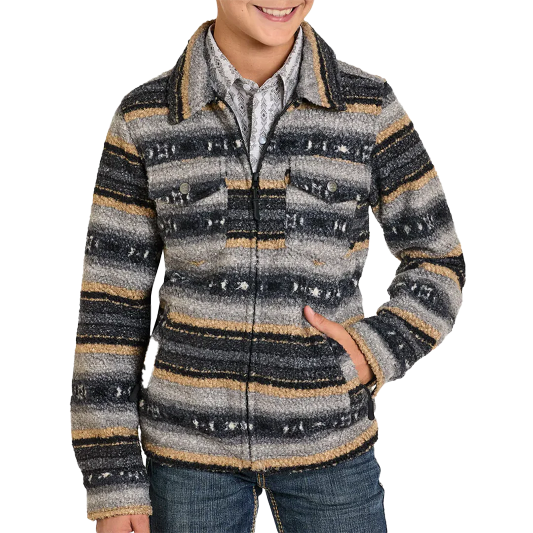 Powder River Outfitters Boys' Striped Aztec Berber Jacket