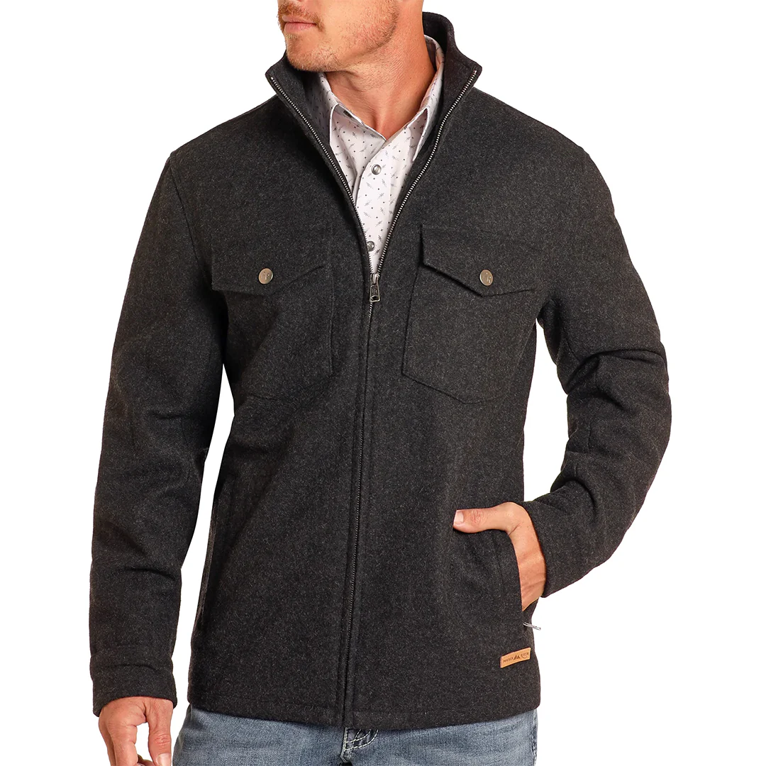 Powder River Outfitters Men's Camel Heather Wool Coat - Image 3