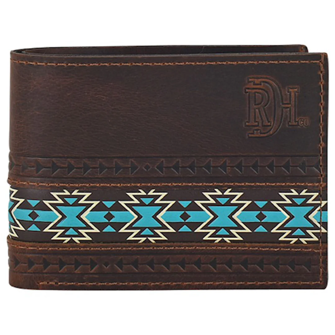 Red Dirt Hat Co. Bifold Oiled Chestnut With Southwestern Wallet