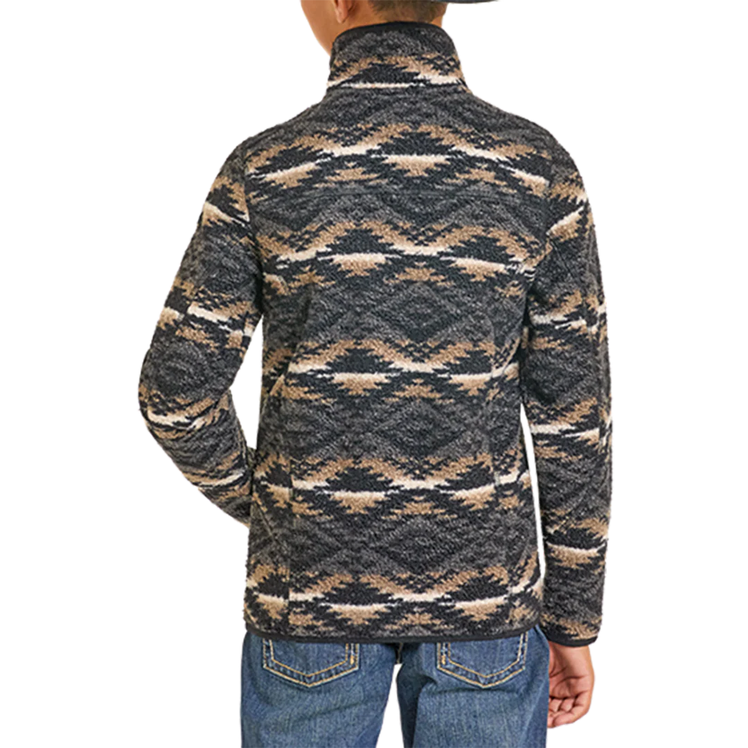 Rock & Roll Denim Boys' Printed Aztec 1/4 Zip Pullover - Image 2