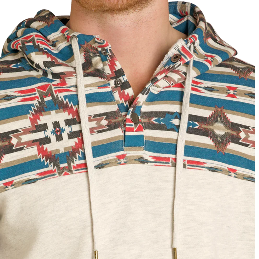 Rock & Roll Denim Men's Aztec Color Block Hoodie - Image 3