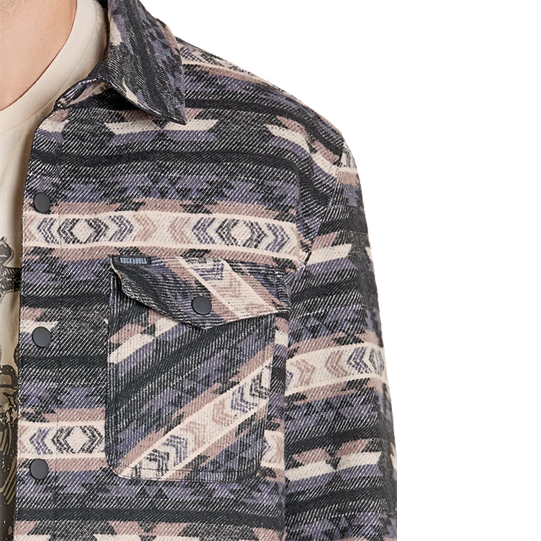 Rock & Roll Denim Men's Aztec Herringbone Shirt Jacket - Image 5