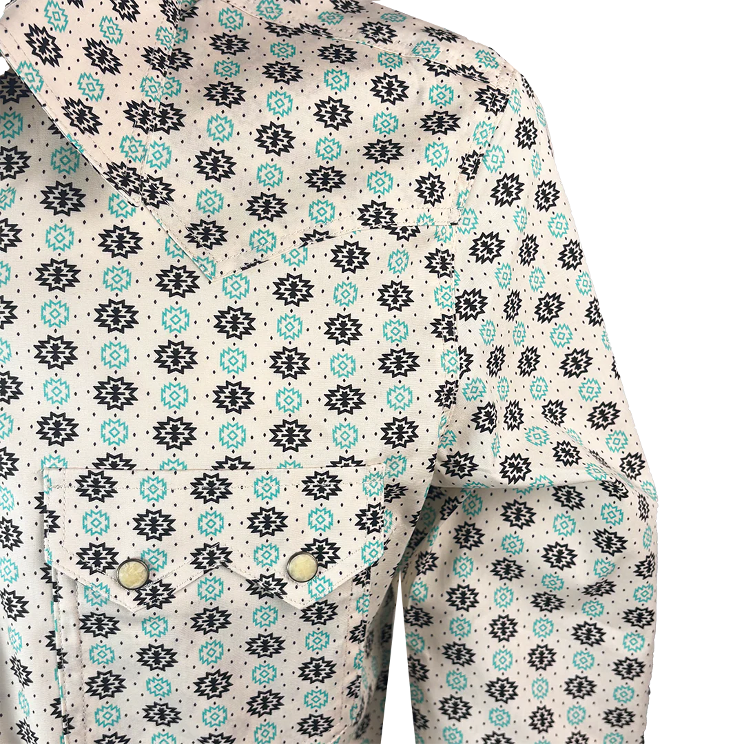 Rock & Roll Denim Men's Aztec Print Long Sleeve Snap Shirt - Image 2