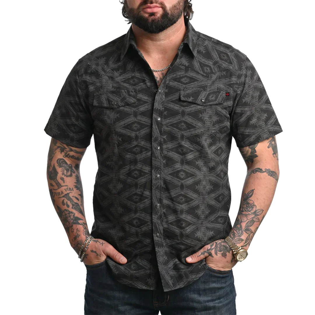 Rock & Roll Denim Men's Aztec Short Sleeve Snap Shirt