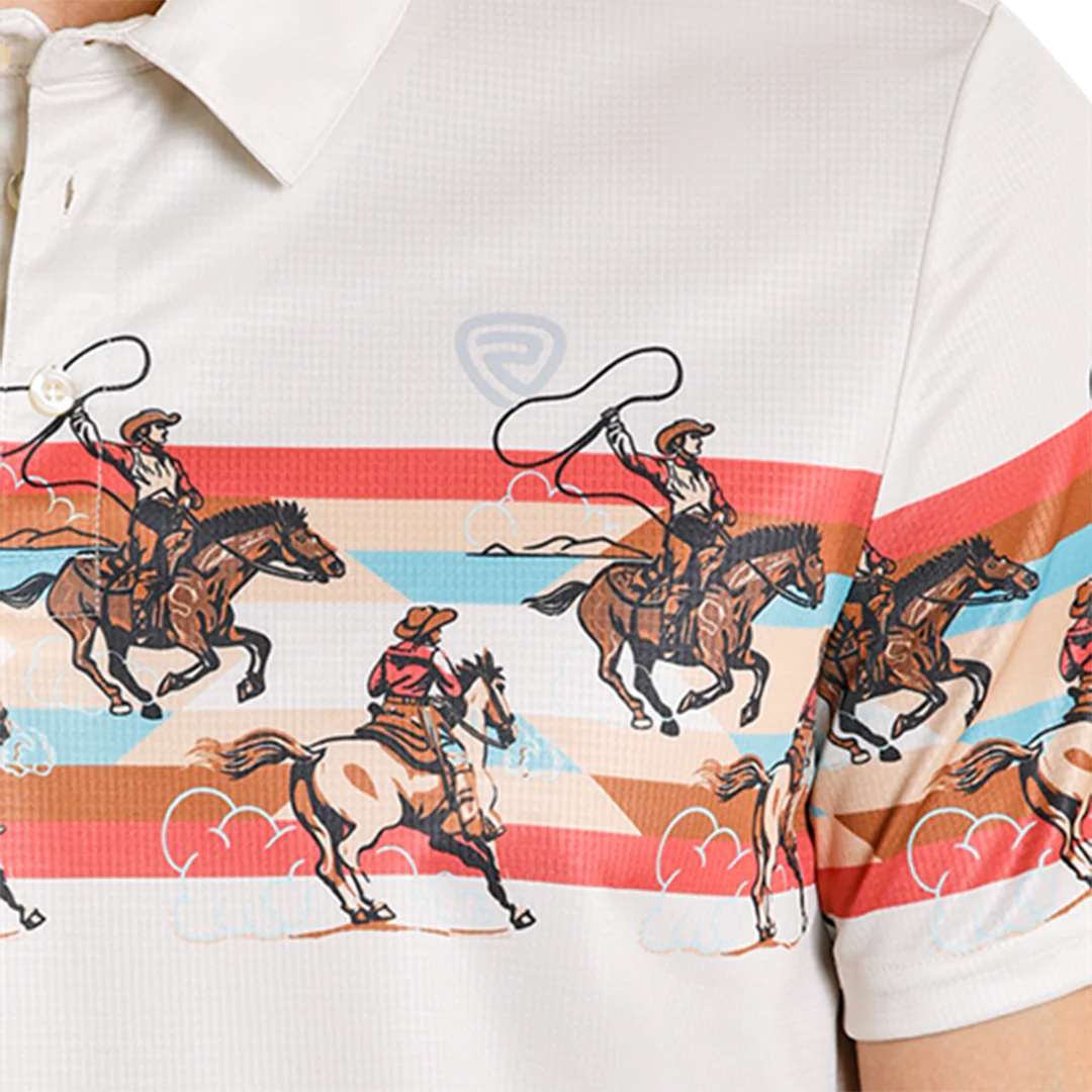 Rock & Roll Denim Men's Border Printed Polo - Image 3
