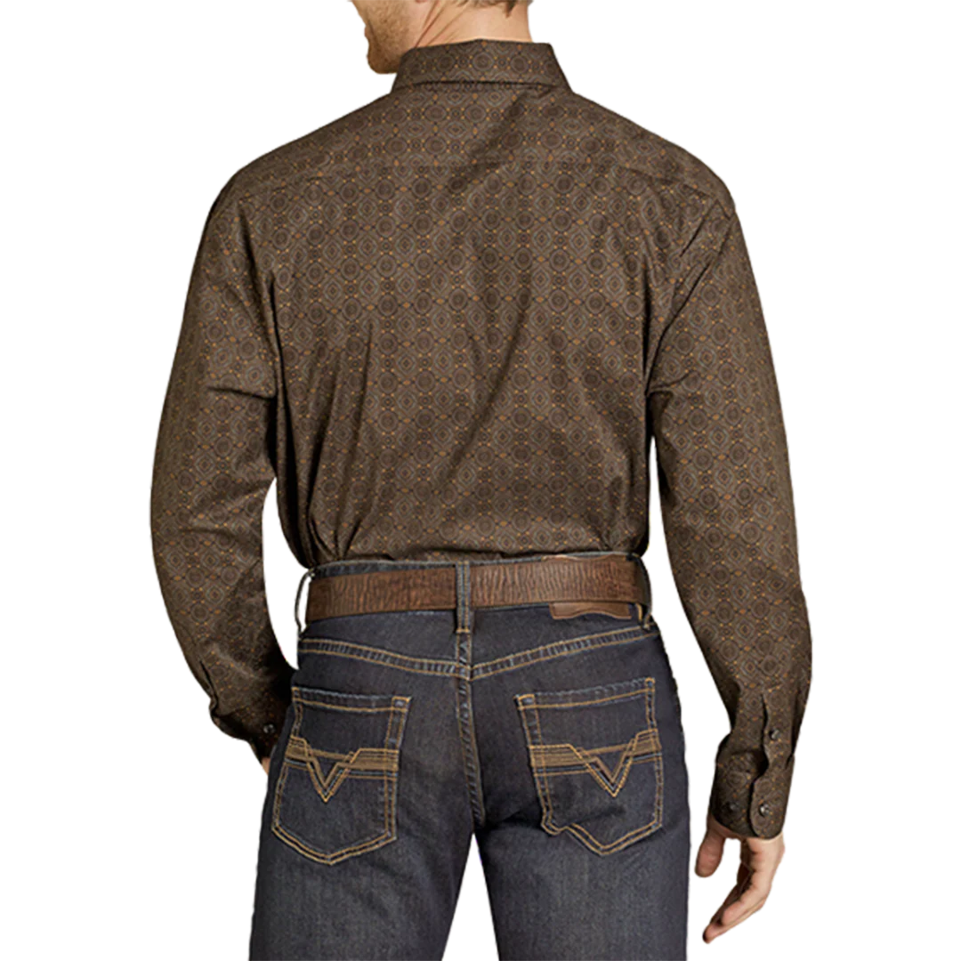Rock & Roll Denim Men's Medallion Print Long Sleeve Button Shirt - Image 2