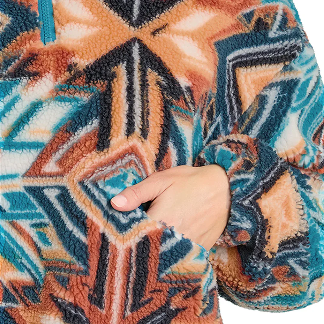 Rock & Roll Denim Women's Aztec Sherpa Pullover - Image 3
