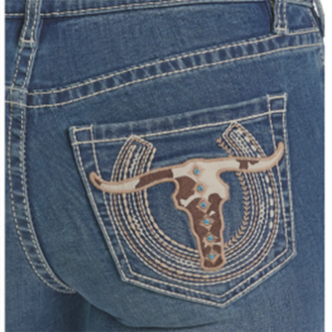 Rock & Roll Denim Women's Steer Embroidery Bootcut Jeans - Image 3