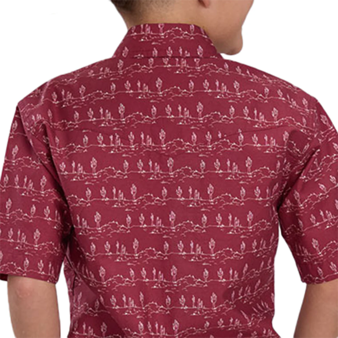 Roper Boys' Cactus Print  Short Sleeve Snap Shirt - Image 2