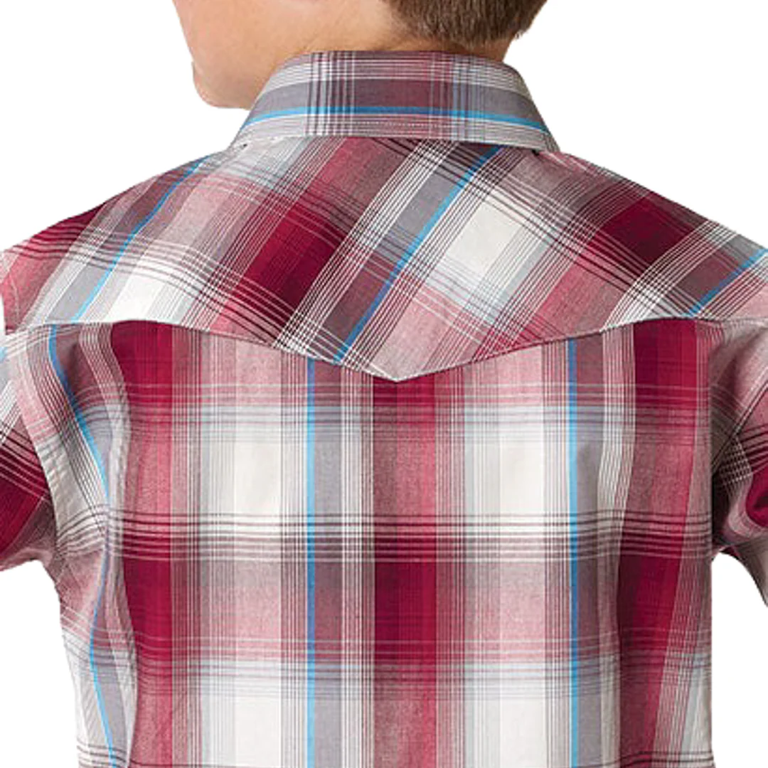 Roper Boys' Red Canyon Plaid Snap Shirt - Image 2