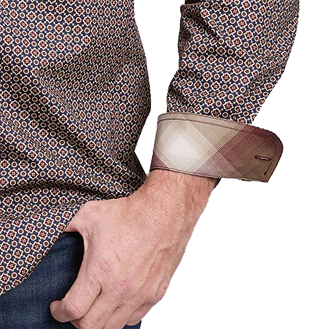 Roper Men's Amarillo Collection Allover Printed Long Sleeve Button Shirt - Image 3