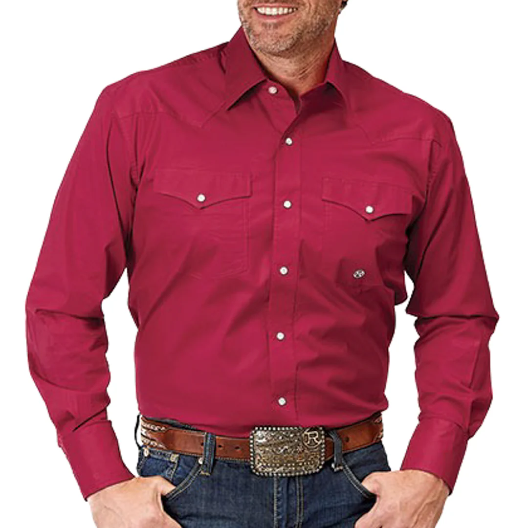 Roper Men's Amarillo Stretch Snap Shirt In Red