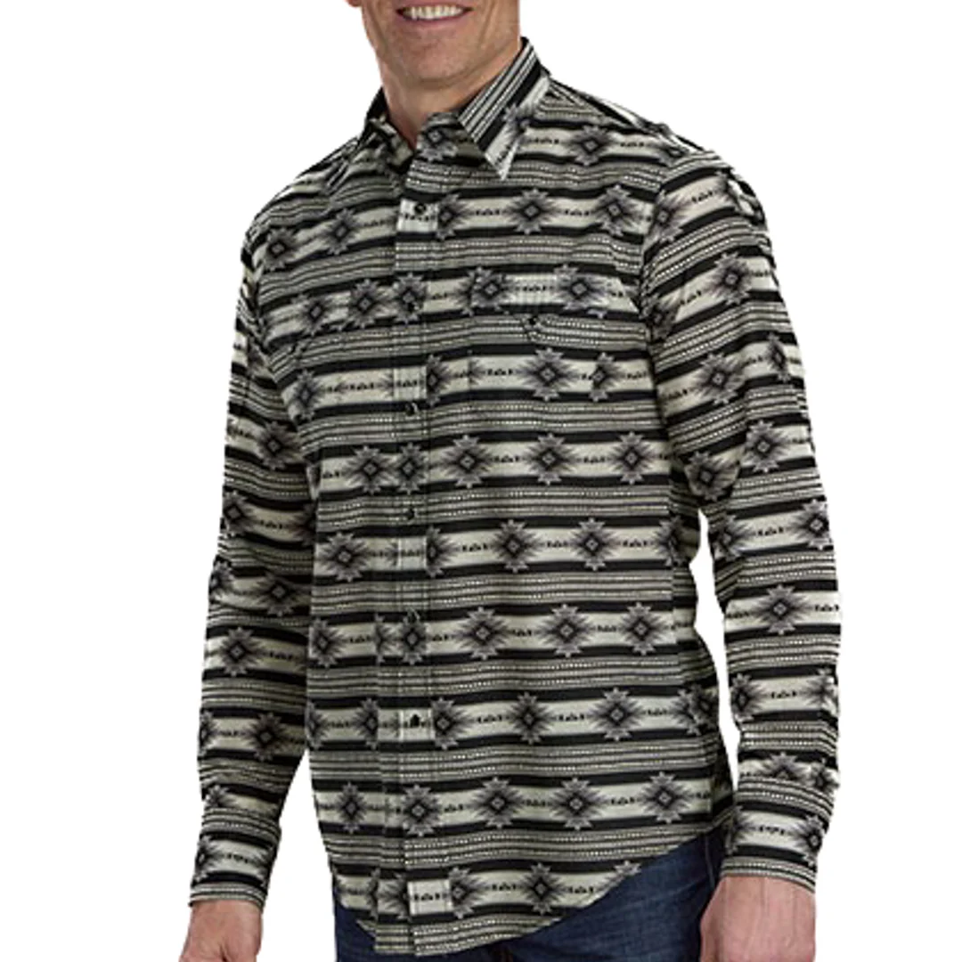 Roper Men's Horizontal Aztec Print Long Sleeve Snap Shirt