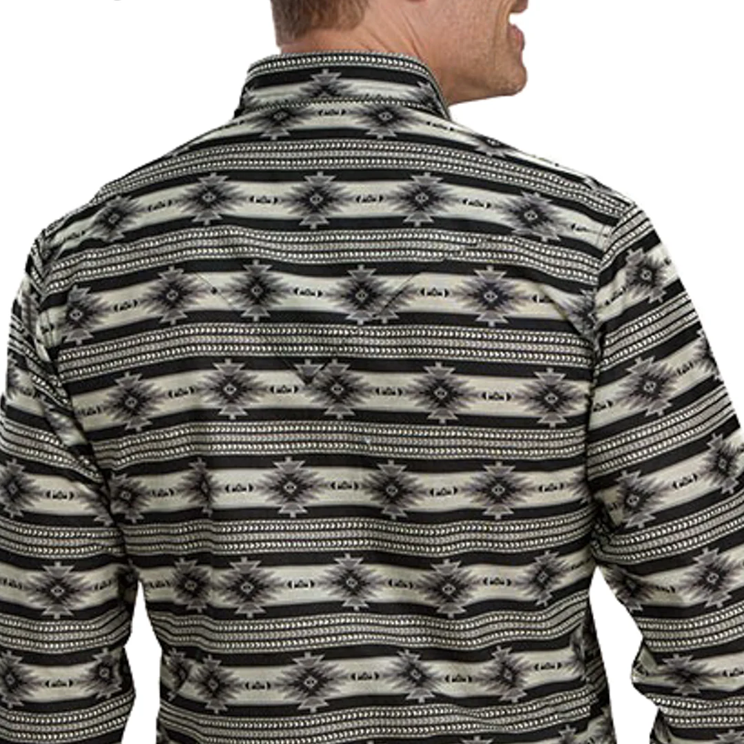 Roper Men's Horizontal Aztec Print Long Sleeve Snap Shirt - Image 2