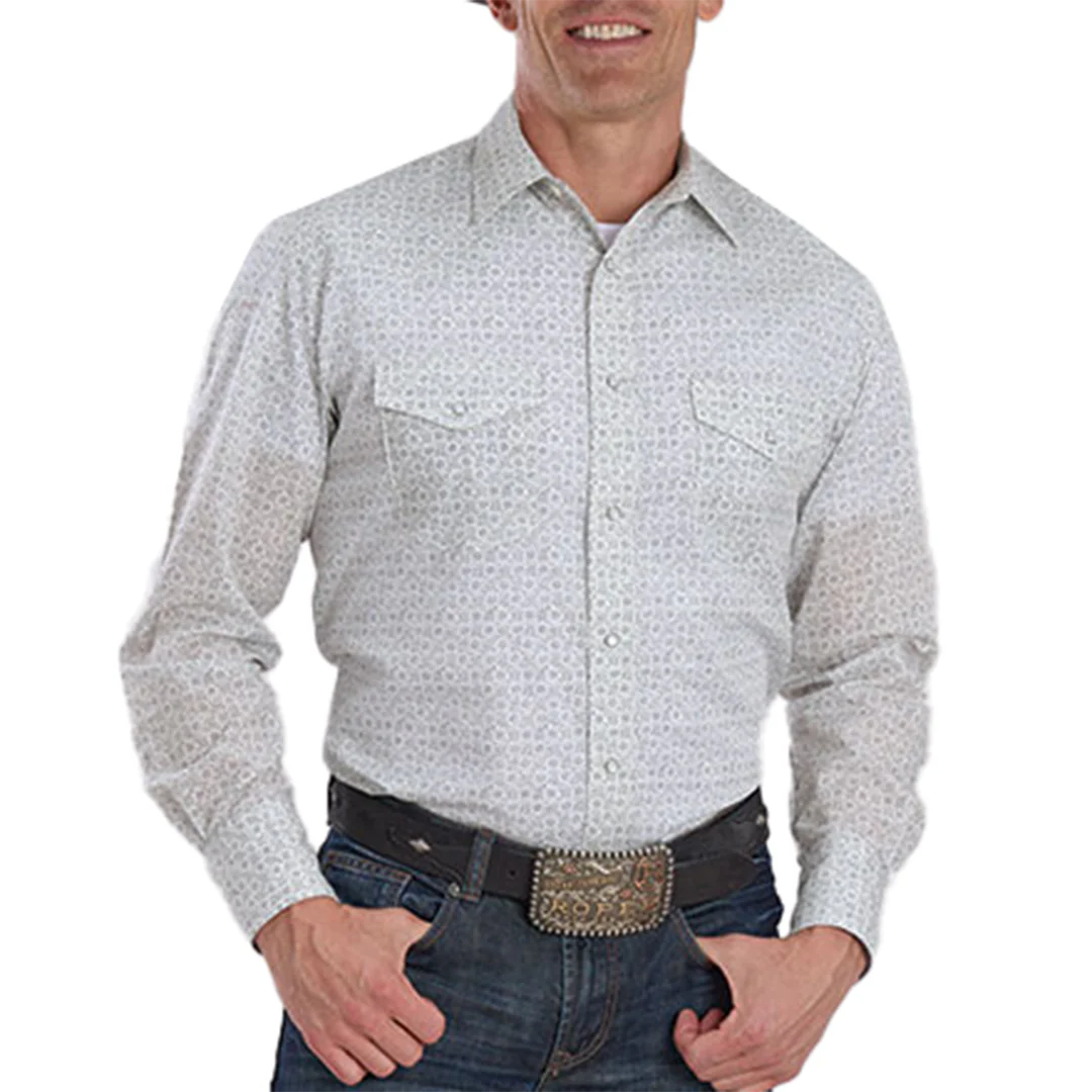 Roper Men's Floral Print Long Sleeve Snap Shirt