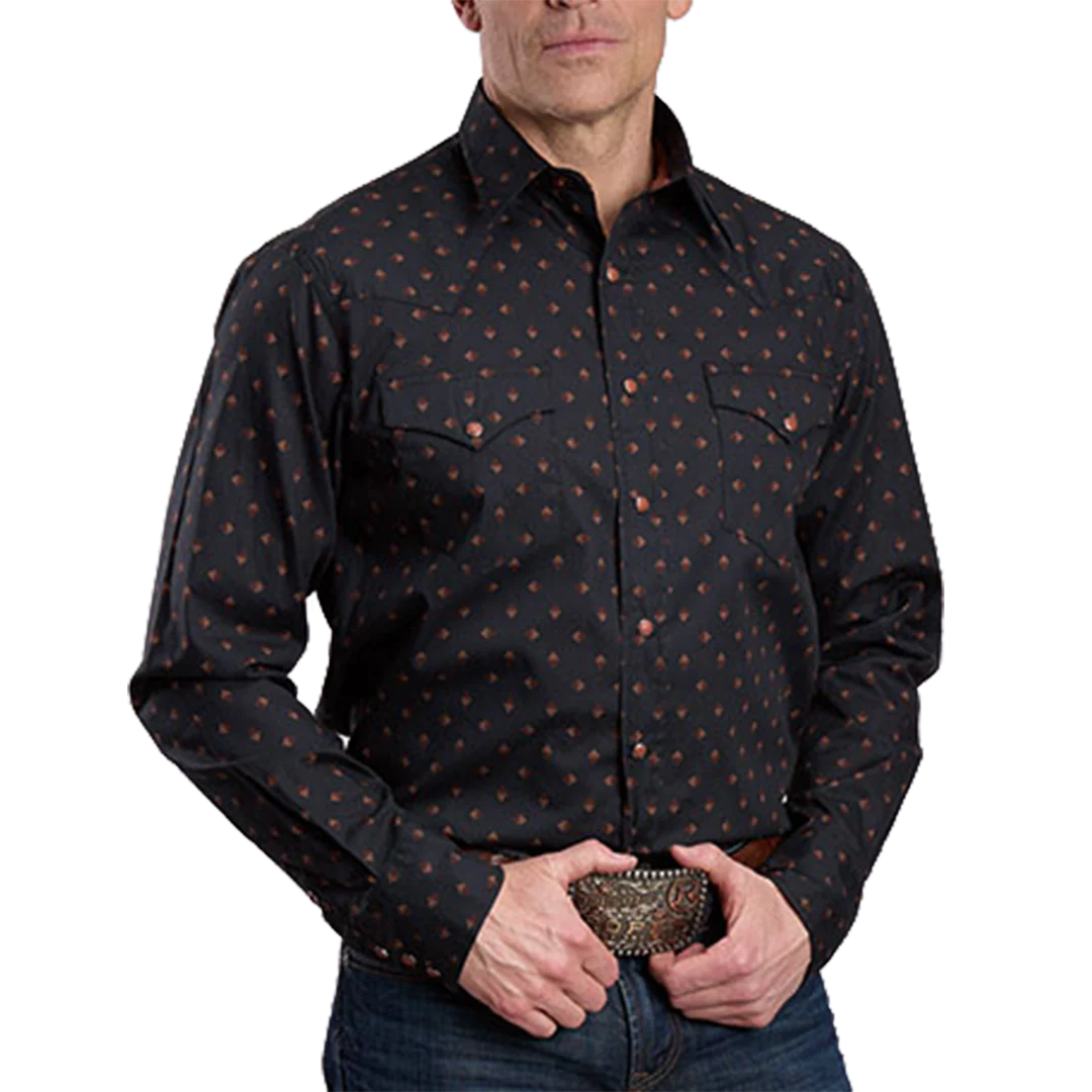 Roper Men's West Made Collection Aztec Printed Long Sleeve Snap Shirt