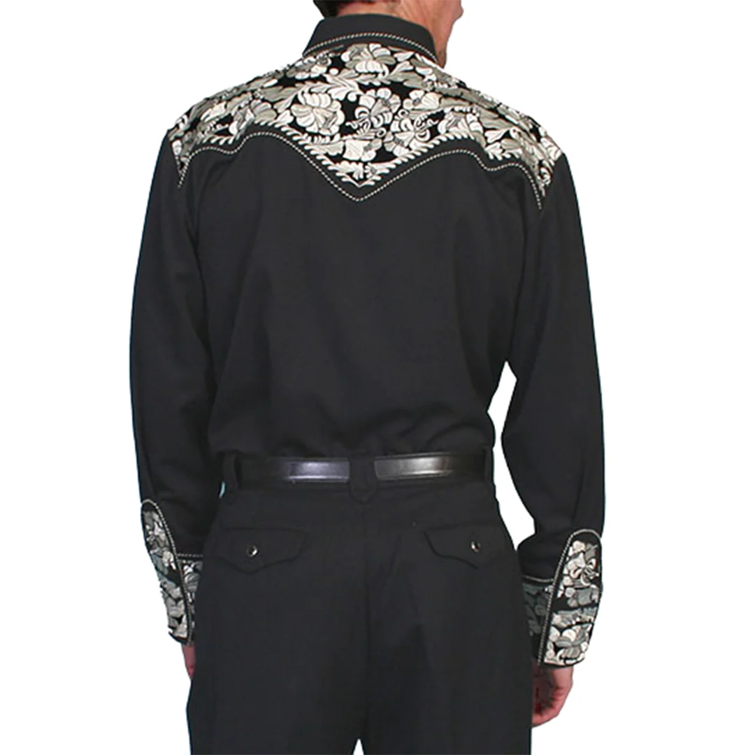 Scully Men's Boot Pick Stitch Long Sleeve Snap Shirt - Image 2