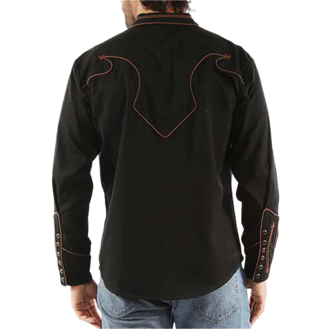 Scully Men's Deep Back Yoke Long Sleeve Snap Shirt - Image 2