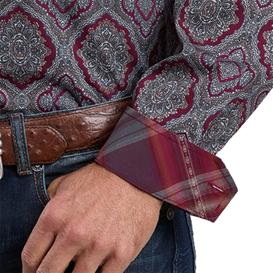 Stetson Men's Medallion Paisley Long Sleeve Button Shirt - Image 3